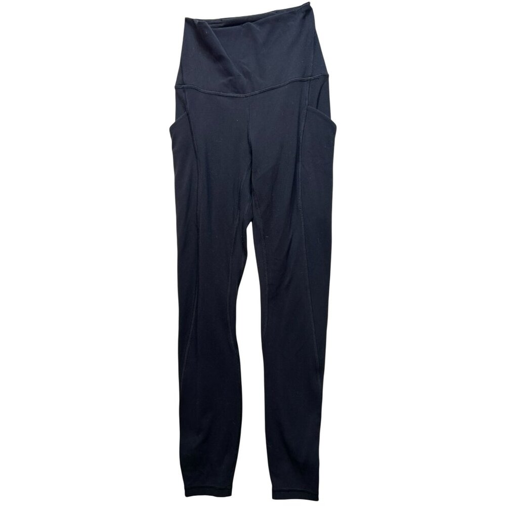 Lululemon Womens High Rise Cropped Leggings 2 Stretch Black Athletic Gym